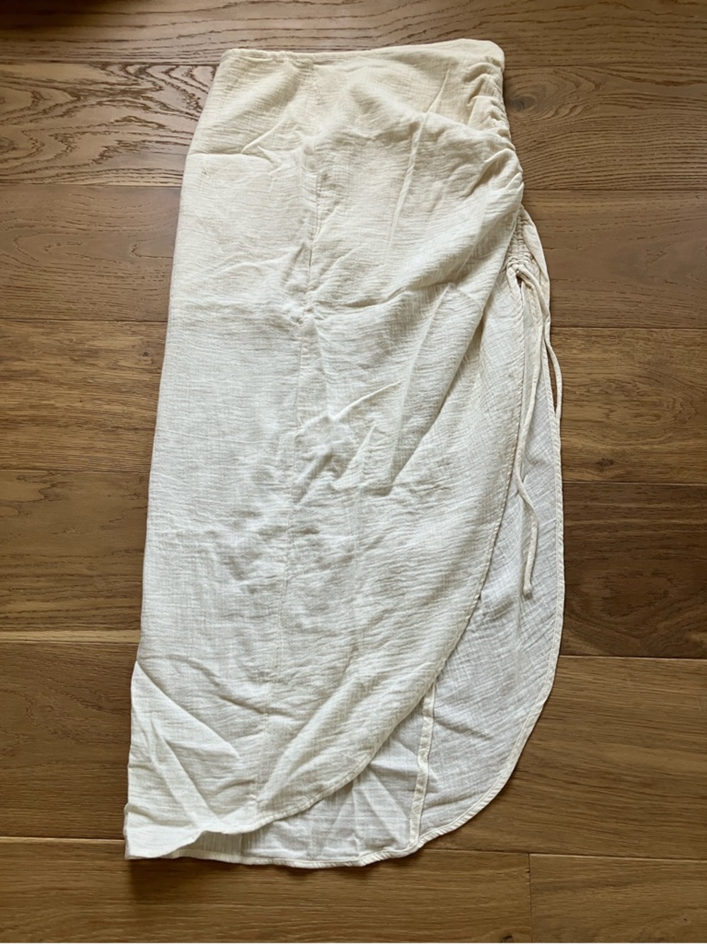 Free People Cream Wrap High-Low Midi Skirt